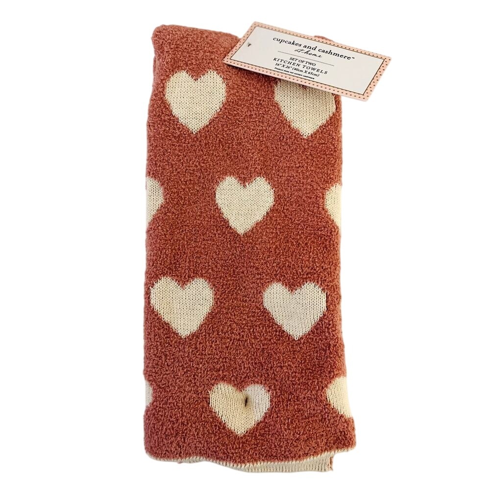 Cupcakes Cashmere Heart Kitchen Towels Set NWT